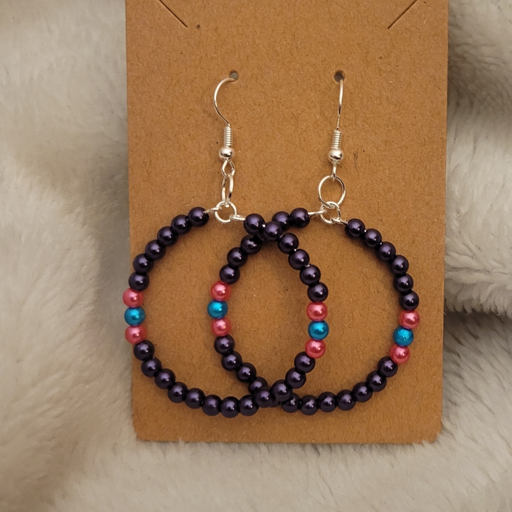 Elegant Multicolor Beaded Hoop Earrings